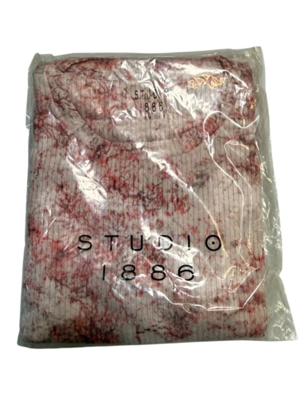 Studio 1886 Womens Ribbed Knit 2-Piece Set Pink Tie-Dye Print Size Medium - Picture 2 of 7